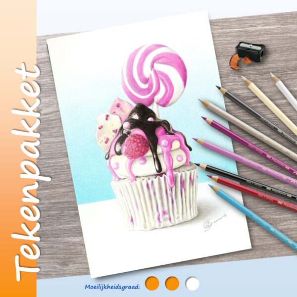 Tekenpakket Cupcake Lolly